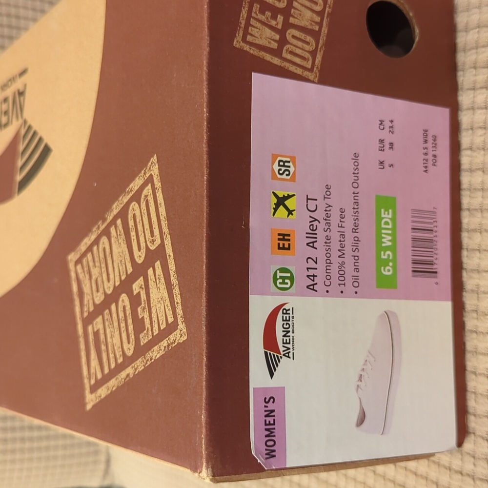 AVENGER Alley White Canvas Work and Safety Shoes Sneakers NIB - Picture 3 of 4